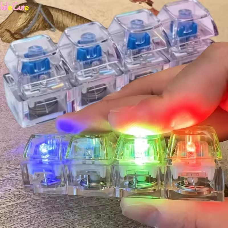 แป้นพิมพ์ Fidget ของเล่นกับแป้นพิมพ์ไฟ LED Fidget Keychain 9-in-1 ปุ่มลดการบีบอัดความเครียด Fidget ข