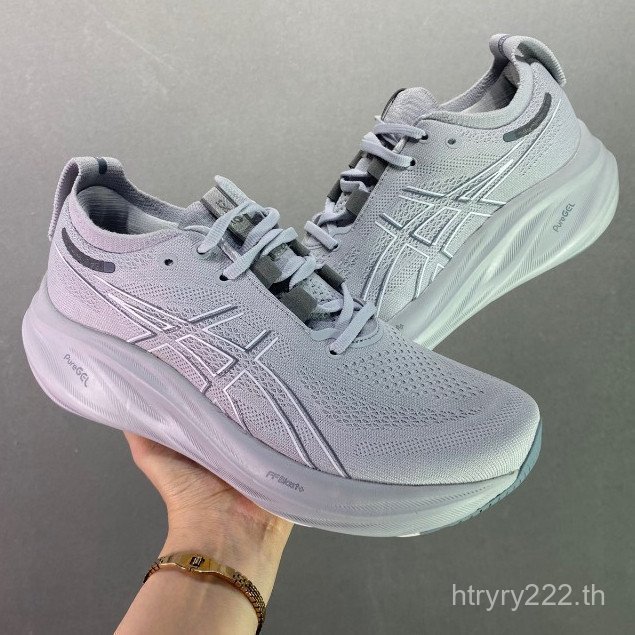 Asics Gel-Nimbus 26 รองเท้าวิ่งผู้ชายและผู้หญิง Gel-Nimbus 25 รองเท้ากีฬากันกระแทกน้ําหนักเบา 6CAA