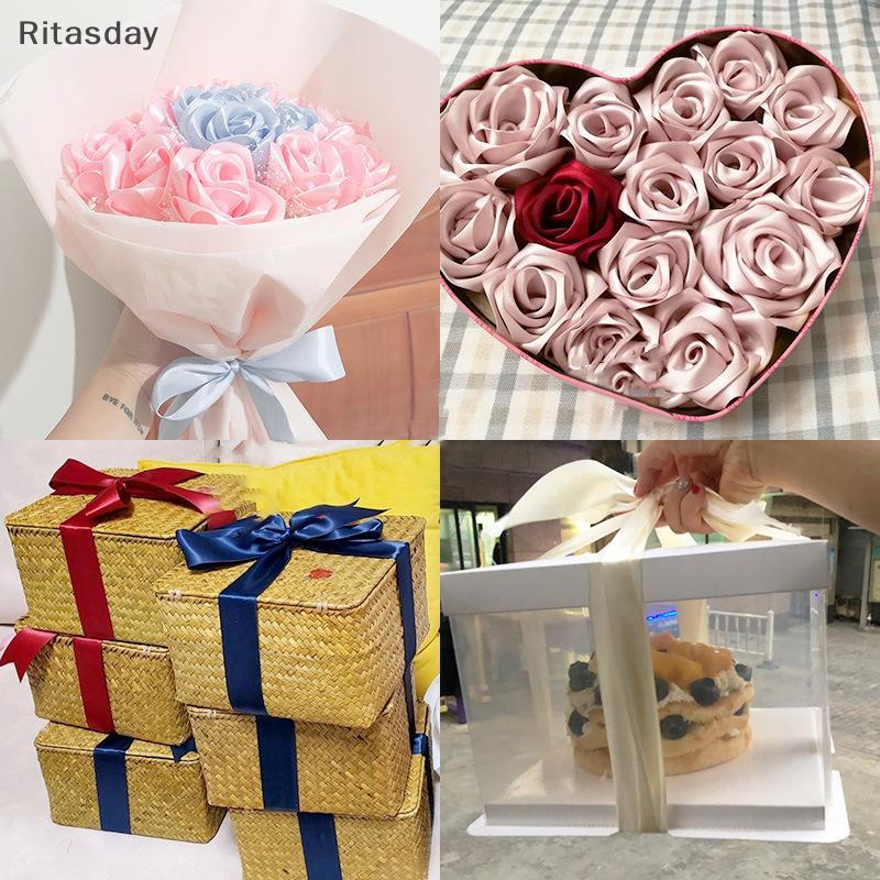 Ritasday 4 ซม.25 หลาซาตินริบบิ้นม้วนของขวัญทําด้วยมือ Paaging ริบบิ้นดอกไม้ทํา Paaging Bow Craft เย็บ Party ตกแต่ง DIY ใหม่ ราคา ถูกที่สุด ดีลบีเคเค แกลเลอรีภาพที่ 6