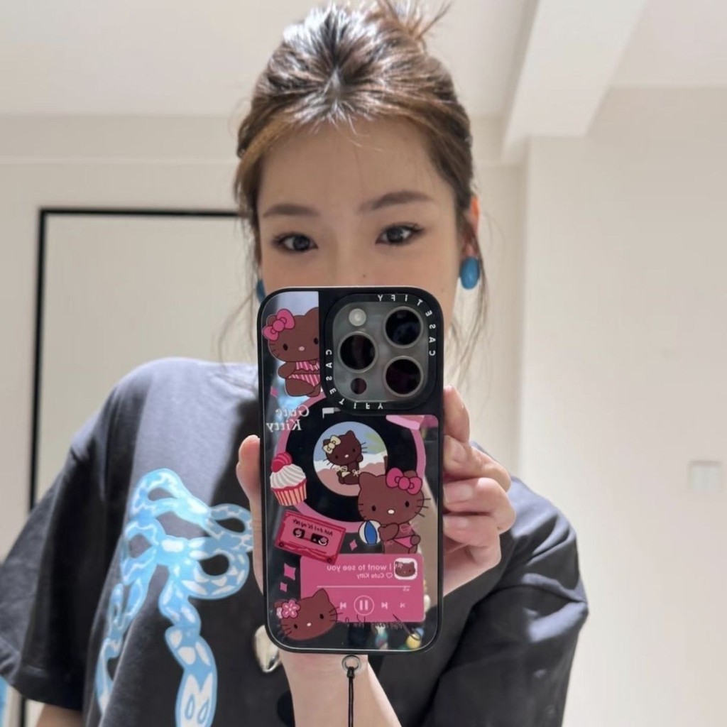 CASETiFY เพลงหนังสีดํา kt Cat Apple 16Promax เคสโทรศัพท์การ์ตูน Apple 15/14/13 กันกระแทก 123C 03.14.