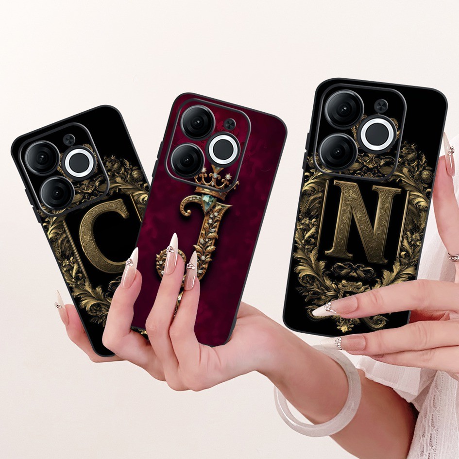 สําหรับItel A80 A70 เคสโทรศัพท์แฟชั่นตัวอักษรเริ่มต้นซิลิโคนอ่อนนุ่มกันกระแทกสําหรับItelA80 ItelA70 