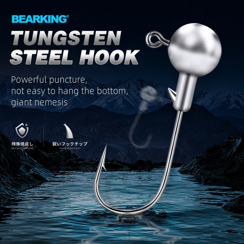 BEARKING ข้อเหวี่ยง Jig Head Hooks ขนาด 1g-22g พร้อมล่อปลาแข็งและซอฟต์웜