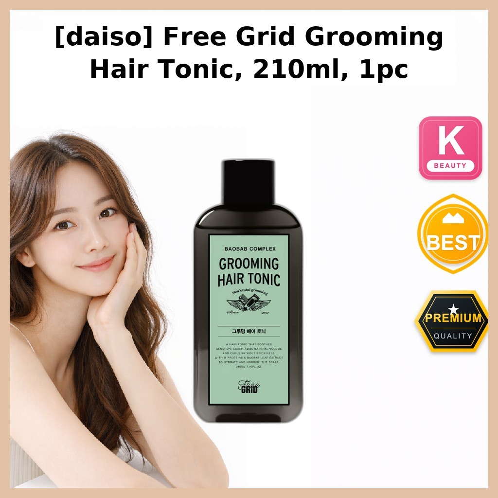 [daiso] แถมฟรี Grid Grooming Hair Tonic, 210ml, 1pc / Korean Hair Tonic / Natural Volume / ของแท้ 10