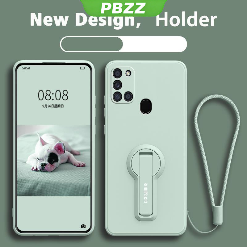 PBZZ FOR เคส ปลอก Samsung a21s เคสโทรศัพท์ softcase Liquid ซิลิโคน Protector กันกระแทกเรียบกันชนออกแบบใหม่360 ° พร้อมผู้ถือ ytxzzj01