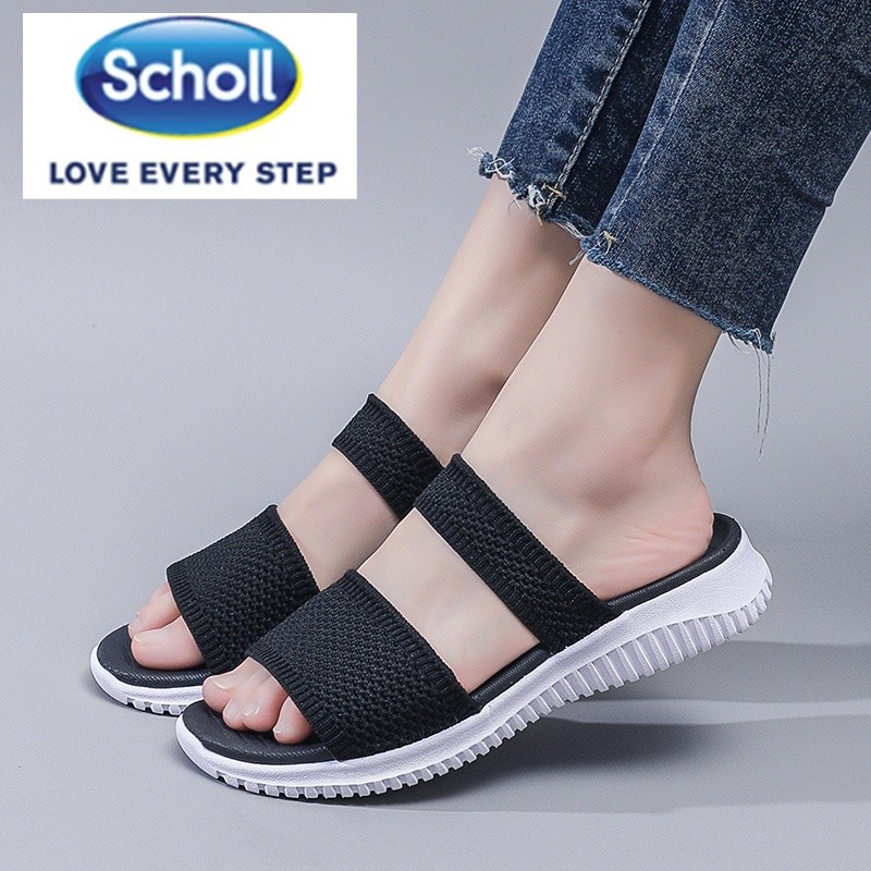 Scholl รองเท้าผู้หญิง scholl scholl scholl รองเท้าแตะชายหาดแบนผู้หญิง scholl Slides รองเท้า scholl ผ