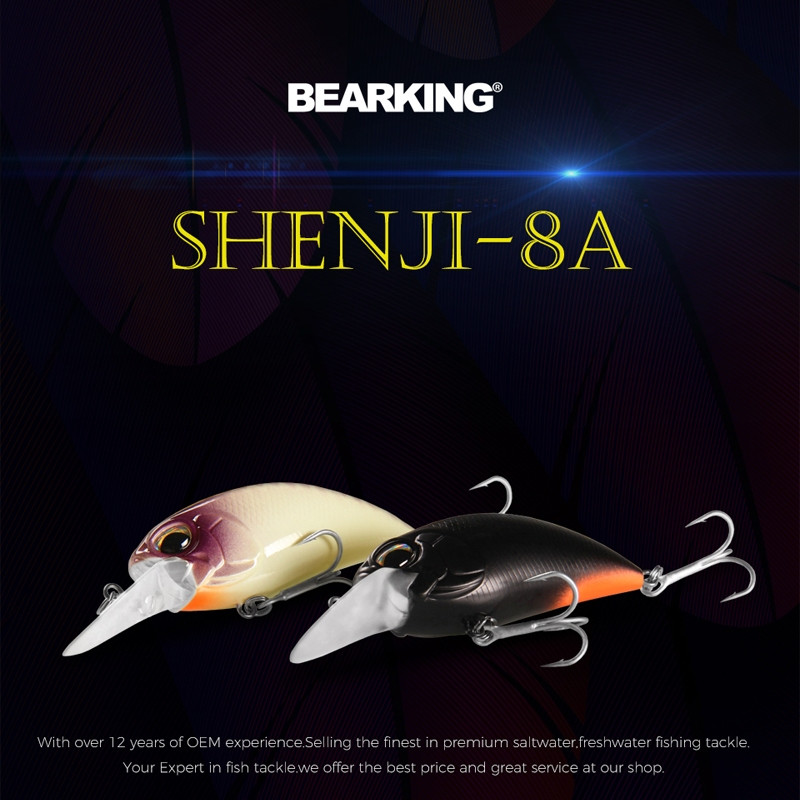 BEARKING อุปกรณ์ตกปลาร้อนมืออาชีพ ขายปลีกปลาล่อตกปลาข้อเหวี่ยงดําน้ํา 2m สําหรับ pike และเบส(65mm x 14g/16g)