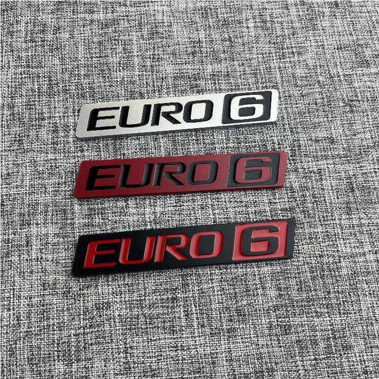 1 x Metal EURO6 Car Auto Motorcycle Sticker Badge Decal EURO6 Emblem Sticker