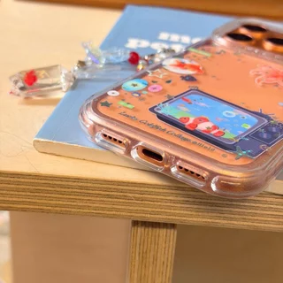 ปลอกปกแข็งโปร่งใสเข้ากันได้กับ iPhone 13 14 14Pro 14ProMax 15 15Pro 15ProMax 16 16Pro 16ProMax 17Pro 17ProMax เคสลายปลาทอง