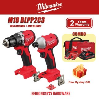 MILWAUKEE M18 BLPP2C3 Compact Brushless Set M18 BLIDRC Percussion Drill M18 BLIDR Impact Driver Milwaukee Combo