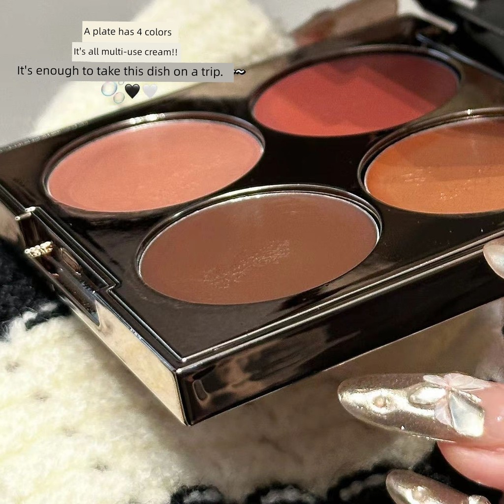 naree บลัชออน ครีมบลัช 4u2 หนึ่งแผ่นจิตรกรรมเต็มหน้า!Four-Color Multi-Purpose Cream Blush Eyeshadow 