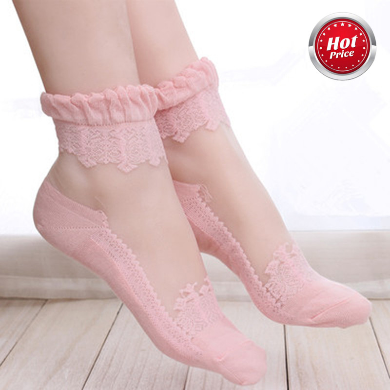 Loli Baroque Soft Girl Lace Lace Transparent Stocking Glass Stocking Short Stocking Stacking Stockin