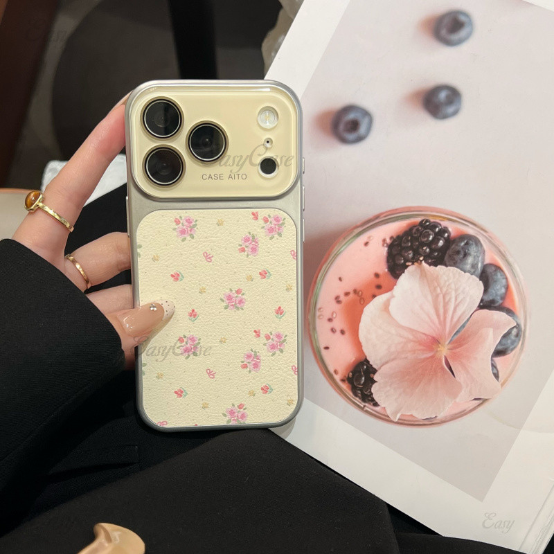ดอกไม้ความงามสูงพร้อมเคสโทรศัพท์หน้าต่างขนาดใหญ่สําหรับ 17 16 15 14 13 โปรแม็กซ์ กันลื่นและป้องกันการตกกระแทกฝาหลัง