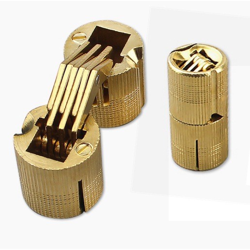 ประตูพับซ่อนบานพับประตู180องศาขนานทองแดงบานพับแบนซ่อนถังทรงกระบอกกล่องไม้ขนาดเล็กพลิกบานพับ 6YZ8