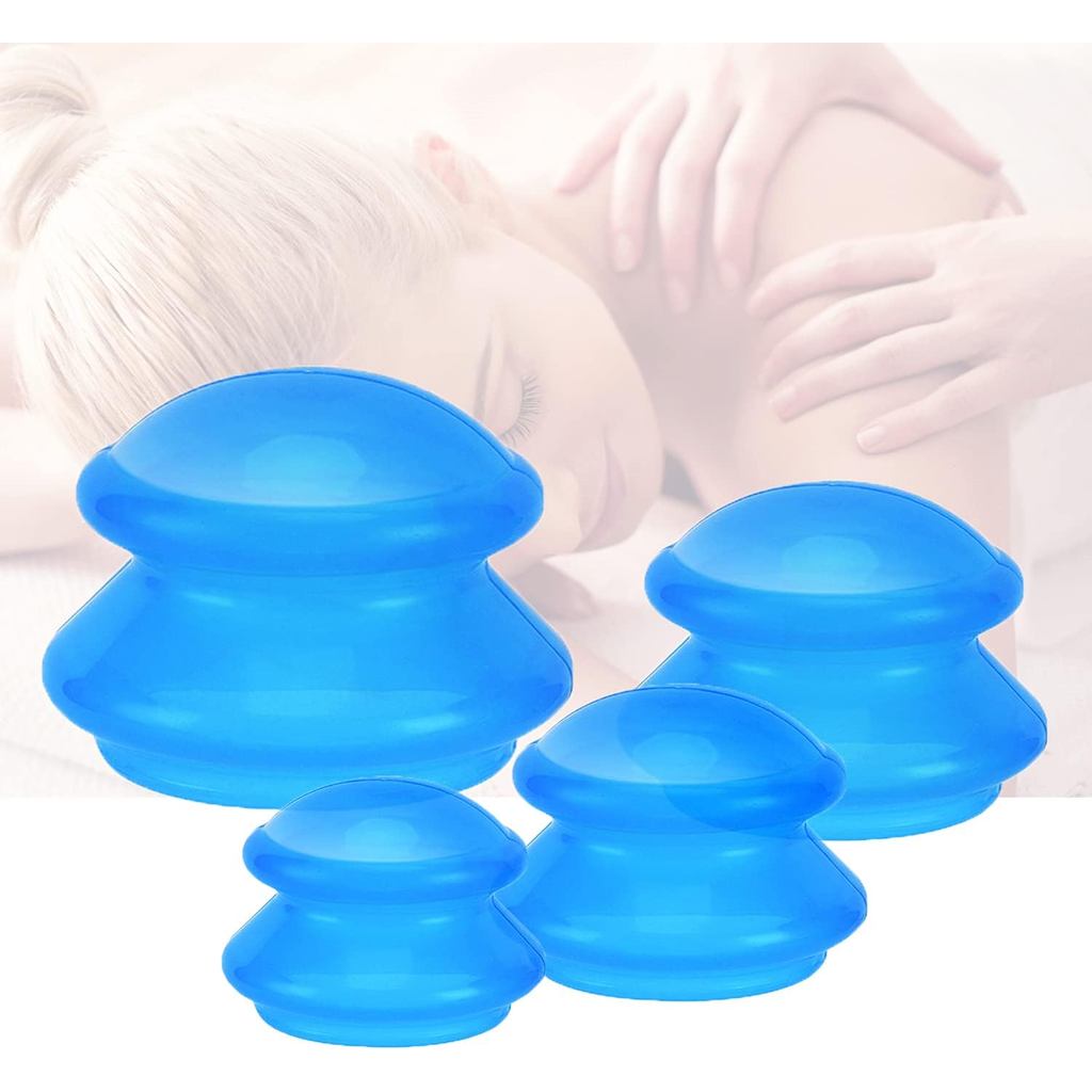 4 ขนาดซิลิโคน Cupping Therapy ชุด- Cupping Therapy Professional Studio และ Home Use Cupping Set, Str