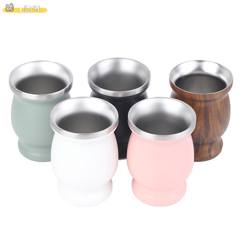 LLTH Yerba Mate Cup 304 สแตนเลส 8oz Argentine Yerba Mate Gourd พร้อม illas HOT