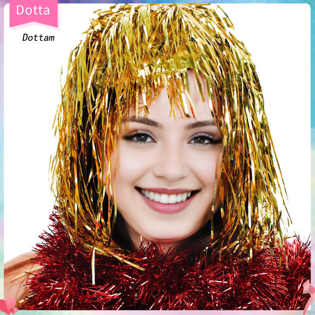 วิกผมดิสโก้ foil แวววาว สำหรับงานปาร์ตี้และคอสเพลย์ - ตกแต่งเทศกาลสนุกๆ