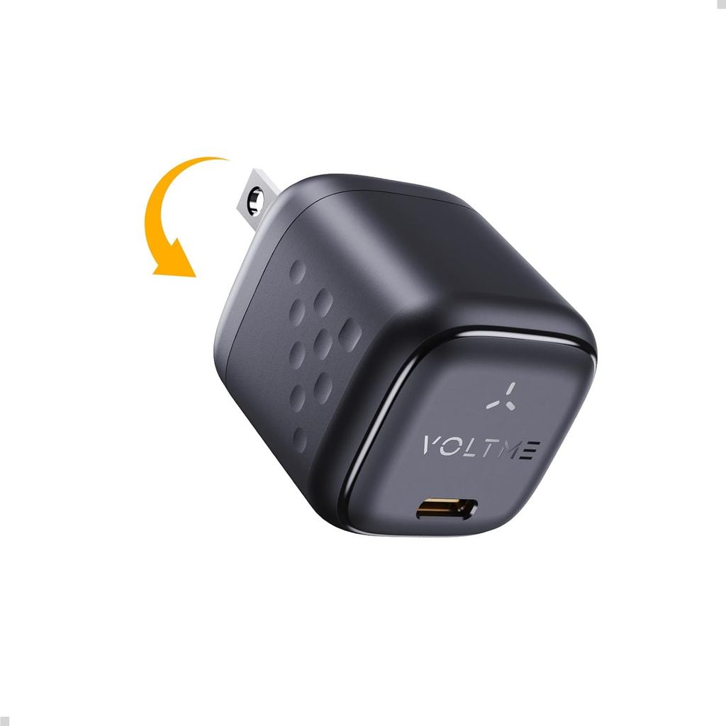 VOLTME 30W USB C Charger, Slim Compact Fast Charger Block, พับ GaN Wall Charger, USB-C Power Adapter
