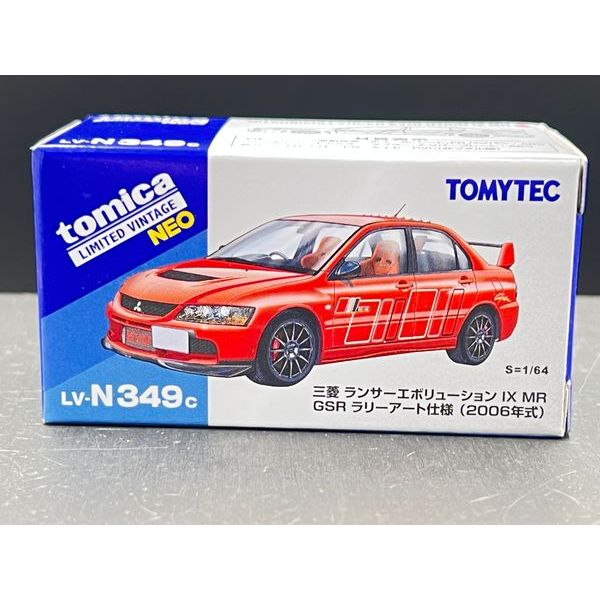 Tomica Limited Vintage NEO LV-N349c Mitsubishi Lancer GSR Evolution IX MR Ralliart Specification (Red) 2006