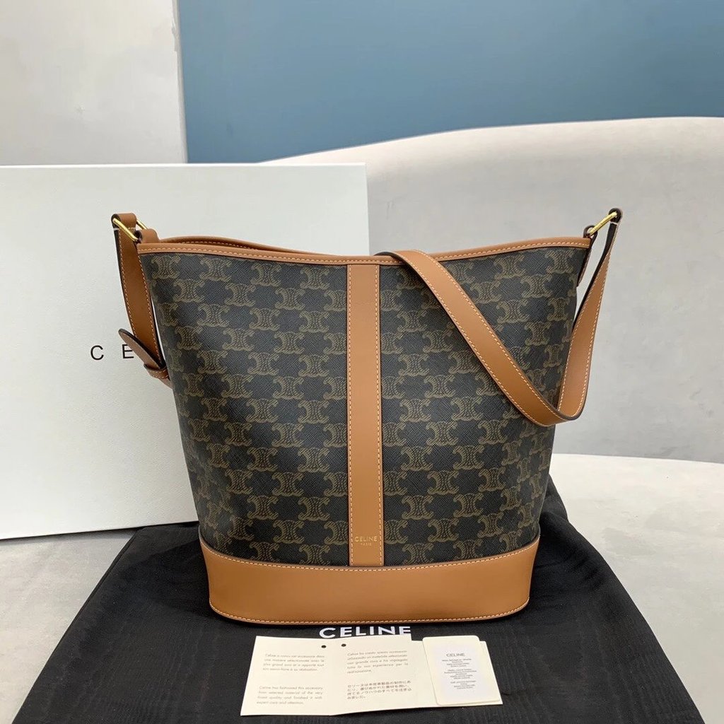 Celinetriomphe Old Flower Retro Bag Lin Single Bucket Messenger Bag Shoulder Female Bag Pisai Fighti