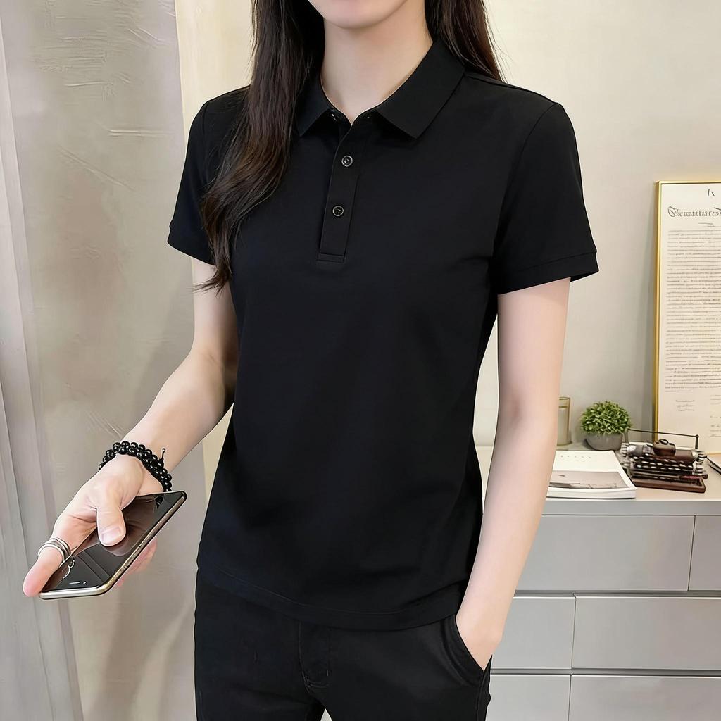 【จัดส่งจากกรุงเทพฯภายใน 24 ชั่วโมง】POLO[ผู้ชายสามารถสวมใส่ผู้หญิงสามารถสวมใส่] เสื้อโปโลสีขาวสำหรับสตรี ลายตัวอักษร X แล ราคา ถูกที่สุด ดีลบีเคเค แกลเลอรีภาพที่ 6