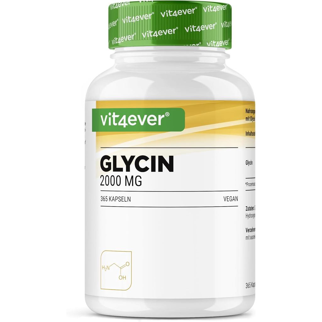 Vit4ever Glycine-365 แคปซูล L-Glycine ความบริสุทธิ์สูง ไม่มีสารเติมแต่ง เหมาะสำหรับคนทานเจ