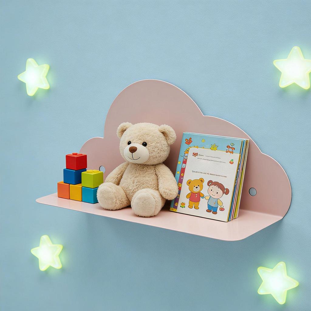 [guupcw] ตกแต่ง Cloud Wall Shelf เหล็กลอย Slim Shelf Organizer สําหรับห้องพักขนาดเล็กห้องน้ําห้องเด็