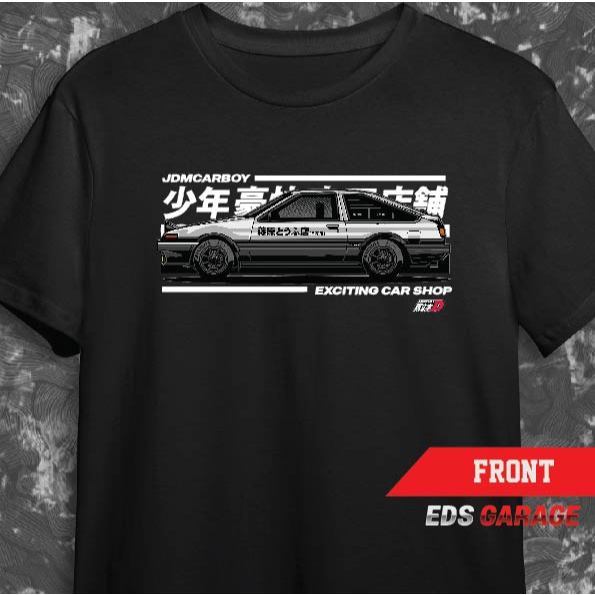 แฟชั่น toyota ae86 86 hachiroku เสื้อยืด baju initial d S-5XL ผ้าฝ้ายลูกเรือคอ