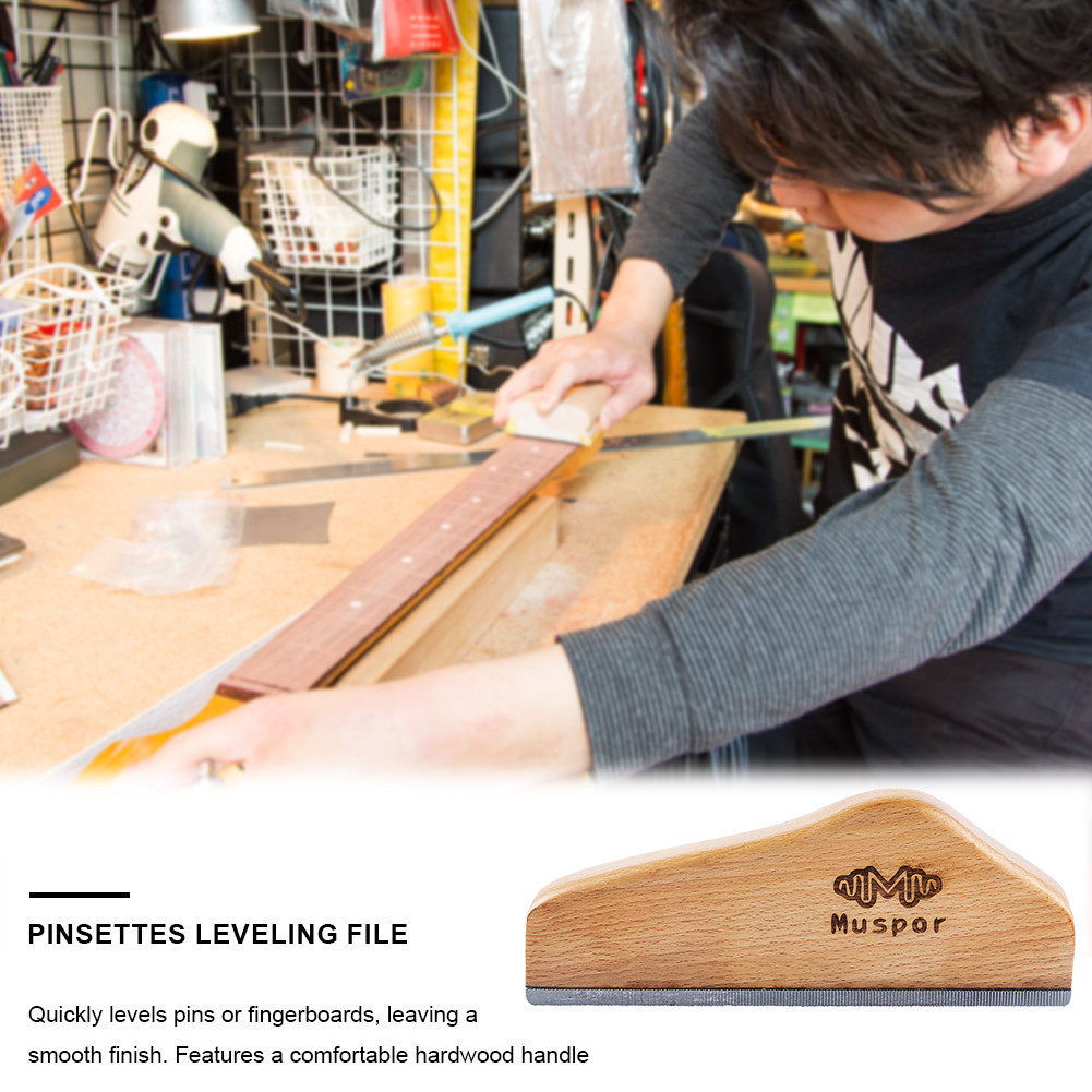 Ღ Guitar Fret File Guitar Fret Crowning File ไม้เนื้อแข็งและเหล็กคาร์บอนขัด Fret Leveler 6 ใน Fret L