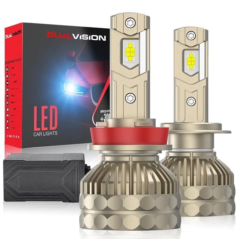 Dualvision H4 H7 H11 รถหลอดไฟ LED CANbus K9C H1 H8 9005 9006 HB3 HB4 9012 HIR2 LED ไฟหน้า Turbo Auto