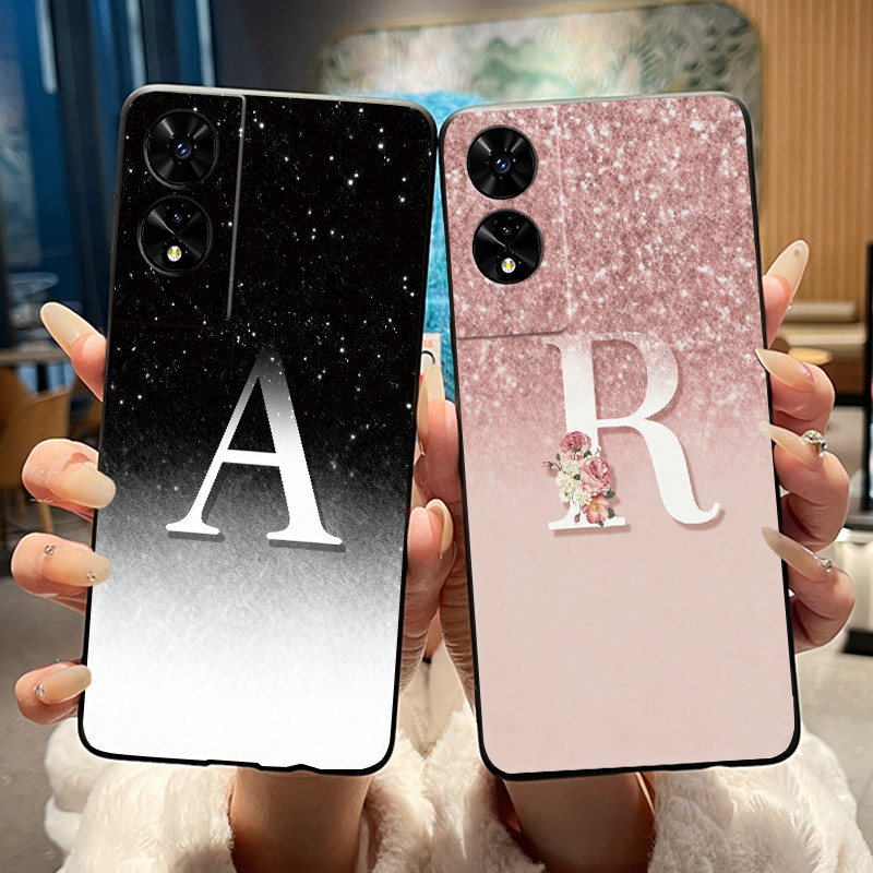 คู่เคสโทรศัพท์สําหรับ TCL 505 T509K T509A Jelly สีดํา Anti-scratch Soft Casing การออกแบบที่ไม่ซ้ํากัน Lucky Letter Bright Starry Sky รูปแบบ Shell