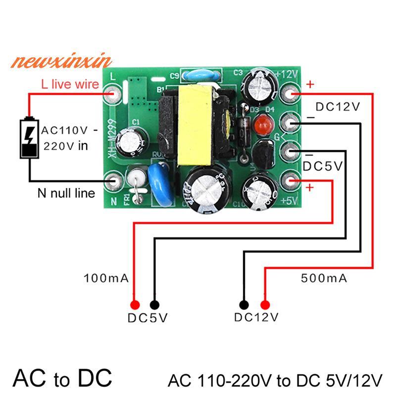 [NT-t] Mini AC-DC Converter AC110V 220V to DC 12V 0.2A+5V โมดูลบอร์ด [ใหม่]