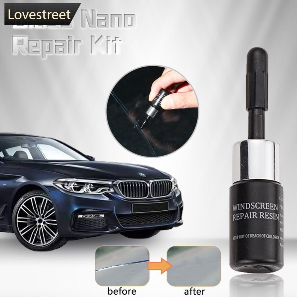 LOVEE 1 ชุด Auto Glass Nano Repair Fluid รถกระจกหน้าต่าง Crack Chip Repair ชุดเครื่องมือ R6W9