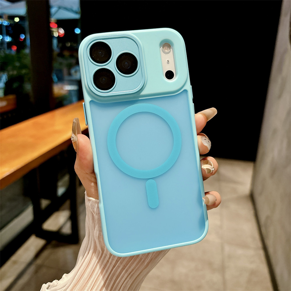 พร้อมกล้องแว่นตา Protector เคสโทรศัพท์สําหรับ iPhone 17E 16E 17 Pro Max air 16 ProMax Plus 5G ปลอกแม่เหล็กกันกระแทกฝาครอบสีดํา