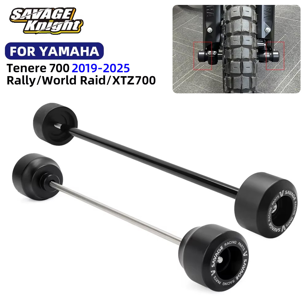 SC Upgraded Version Tenere 700 Wheel Axle Fork Crash Slider For YAMAHA Tenere700 XTZ700 Rally World 