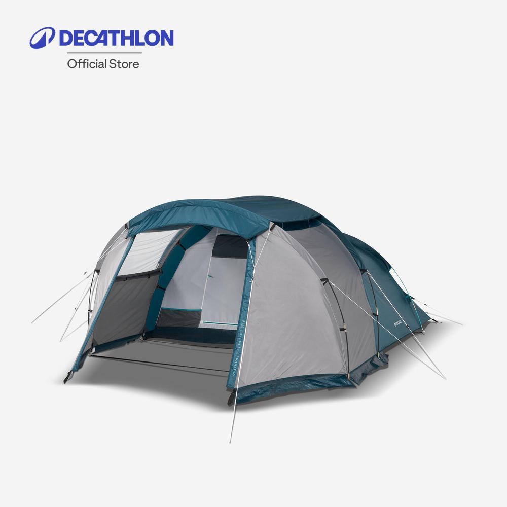 Decathlon Camping Tent - Mh100 Xxl 4 Person เต็นท์ตั้งแคมป์ขนาด Xxl รุ่น Mh100 สำหรับ 4 คน - Blue