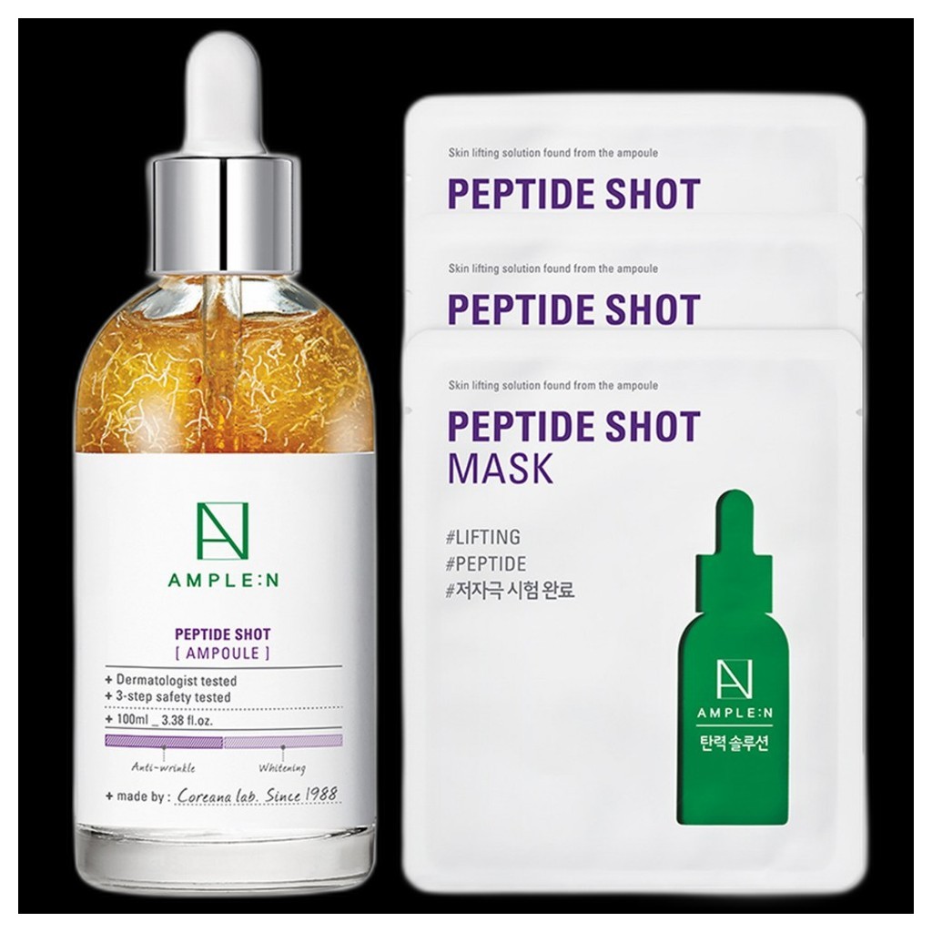 [ample:n] Peptide Shot Ampoule + Peptide Shot Mask, 100ml, 1 ชิ้น / Korean Peptide Ampoule โดย loonc