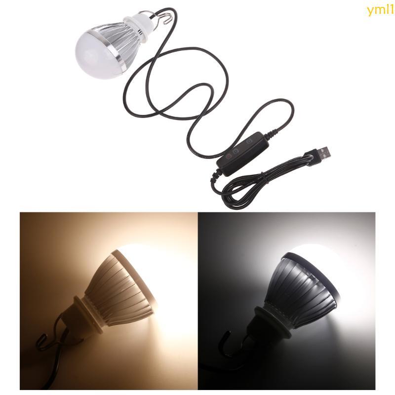 Yml1 หลอดไฟ LED แบบพกพา USB 10W 5V หลอดไฟไฟฉุกเฉินพร้อม 1 9 M สายบนสวิตช์สําหรับ Camping Garage โกดั