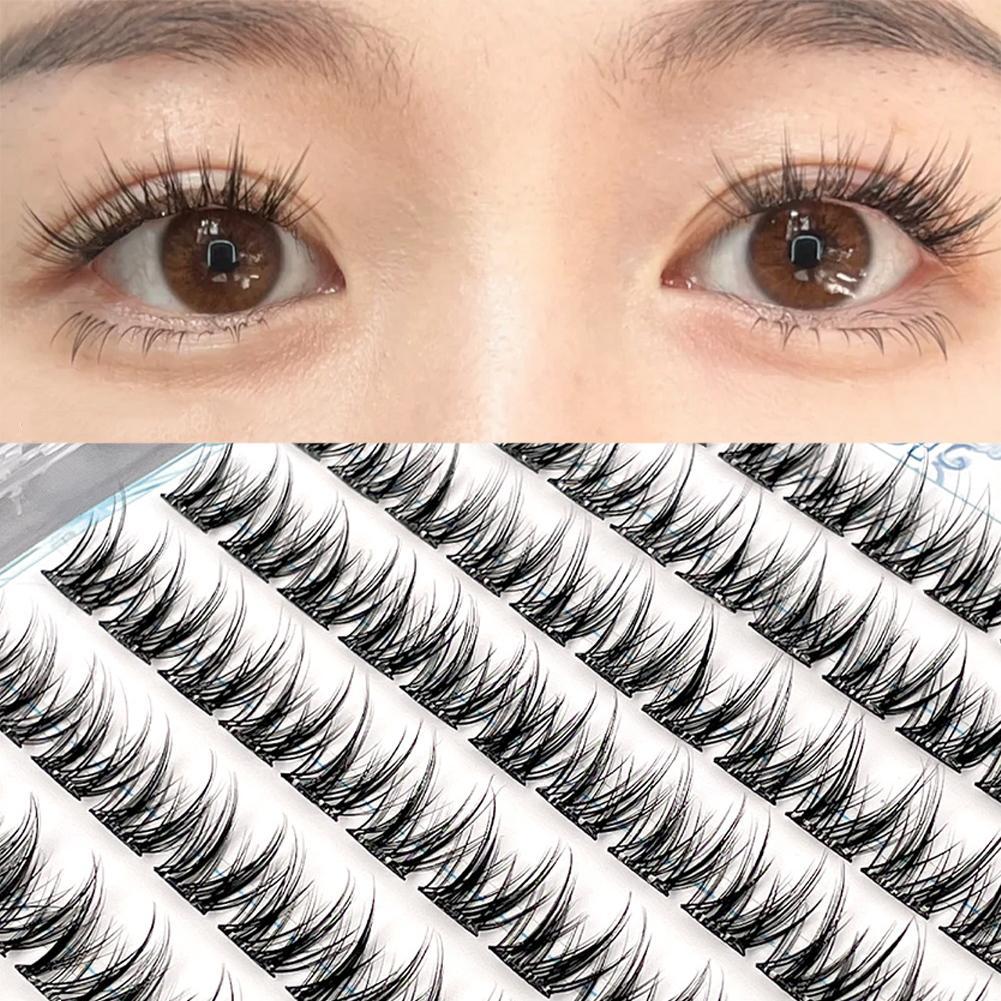 Self Adhesive Eyelashes Clusters ไม่มีกาว Needed Lashes ธรรมชาติ Cluster Eyelash Extensions W4d8