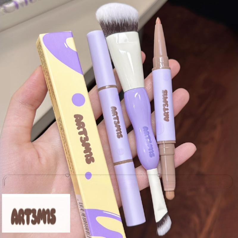 ART3M1S ปากกาคอนทัวร์ ปากกาคอนทัวร์และแปรงสําหรับแกะสลักและไฮไลท์ ปากกาคอนทัวร์สองหัว แปรงคอนทัวร์หน
