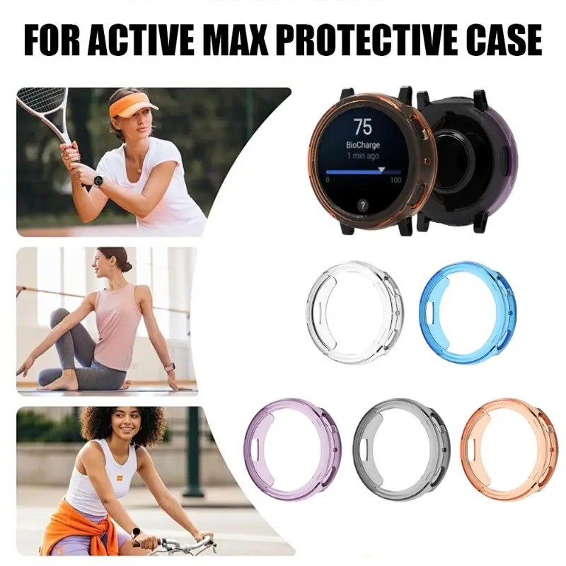 Hollow TPU Protector สําหรับ Huami Amazfit Active Max กรณีเกราะป้องกันกันชนอุปกรณ์เสริมสําหรับ Amazfit Active Max Smartwatch ครึ่งครอบคลุมกรณีซิลิโคนอ่อนนุ่ม