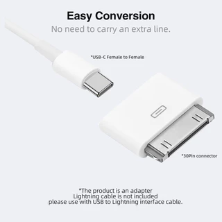 Ankndo USB C ถึง 30Pin อะแดปเตอร์ 8Pin ชาย 30 Pin หญิงชาร์จ Sync Converter สําหรับ IP 4 4S Pad 2 3 สายชาร์จ