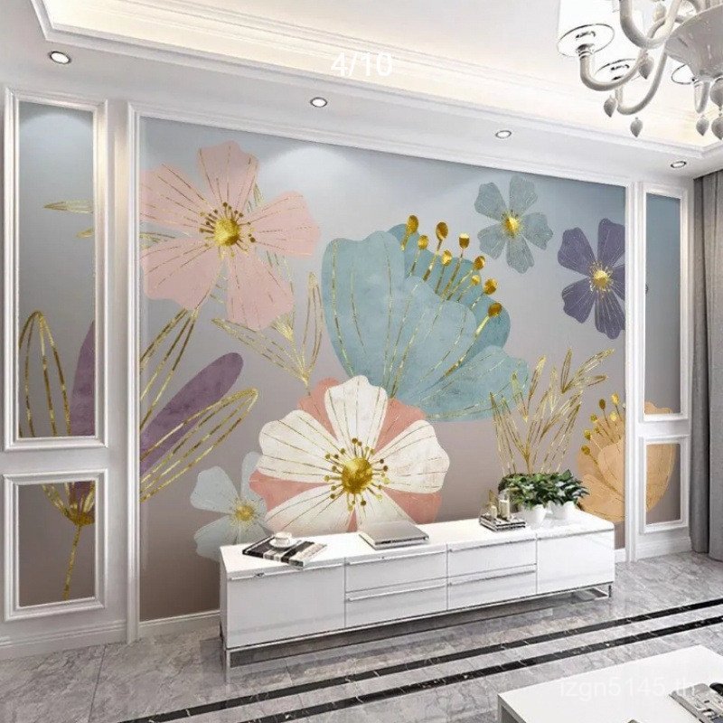 ภาพจิตรกรรมฝาผนัง Wugong วอลล์เปเปอร์ Commercial Trade พื้นหลังผนัง 3d สไตล์ใหม่ตาราง TV Wall 2024 ส