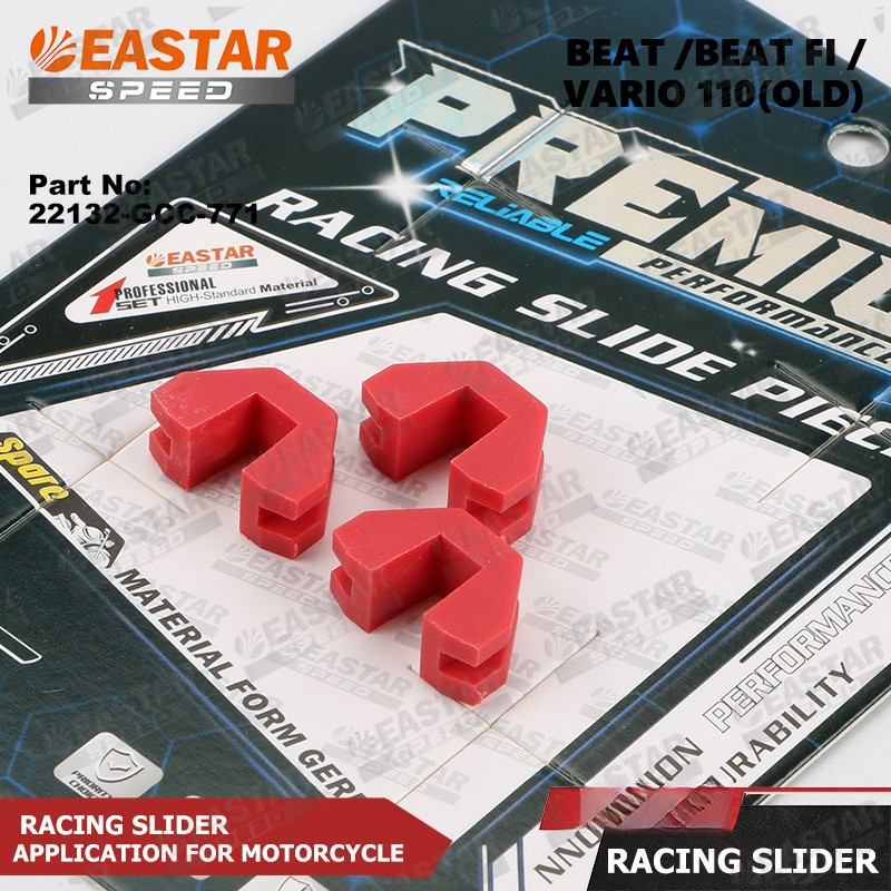 22132-GCC-771 Racing Red Slider เลื่อนสีแดง Beat / Beat Fi / Vario 110 เก่า 3 ชิ้น/เซ็ต