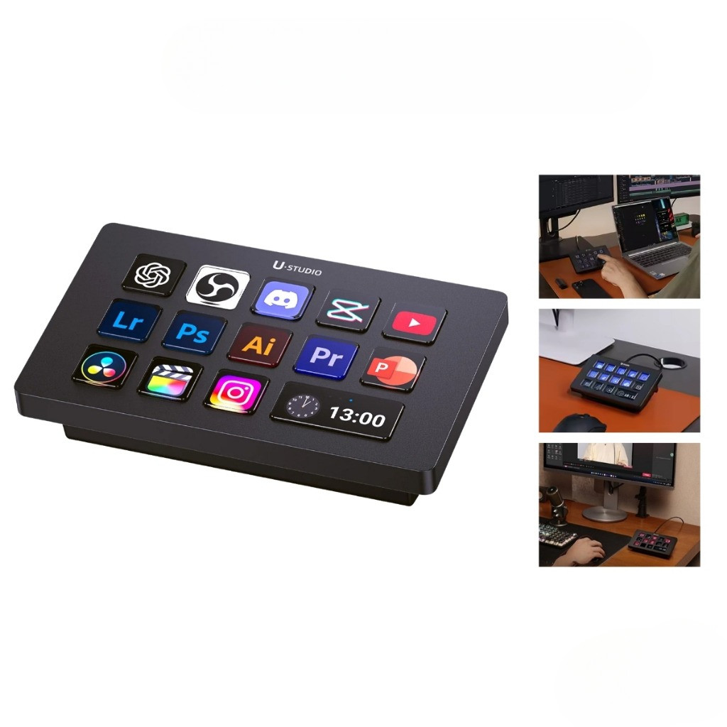 Ulanzi D200H Stream Deck With Dock ฮับควบคุม 7in1 LCD Keys 13 ปุ่ม USB Hub 100W PD สำหรับสตรีมมิ่ง