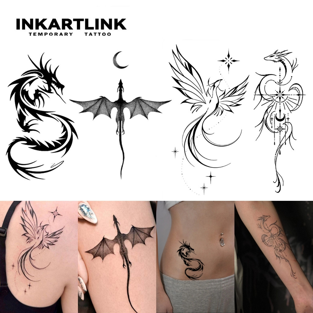 สติกเกอร์รอยสัก Inkartlink Minimalism กันน้ํา ใช้งานได้นานถึง 15 วัน สำหรับตกแต่งบนขา