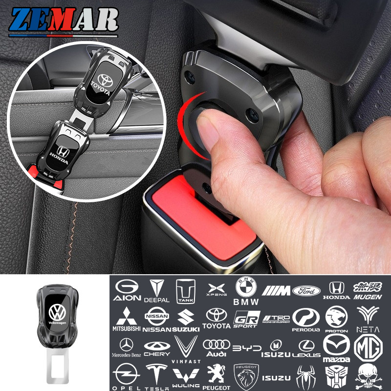 【ZEMAR】1/2 ชิ้น ข็มขัดนิรภัยรถยนต์หัวเข็มขัดคลิป Extender กีฬารถรูปร่างความปลอดภัยหัวเข็มขัดคลิปแปลงกําจัดเสียงหัวเข็มขัด
