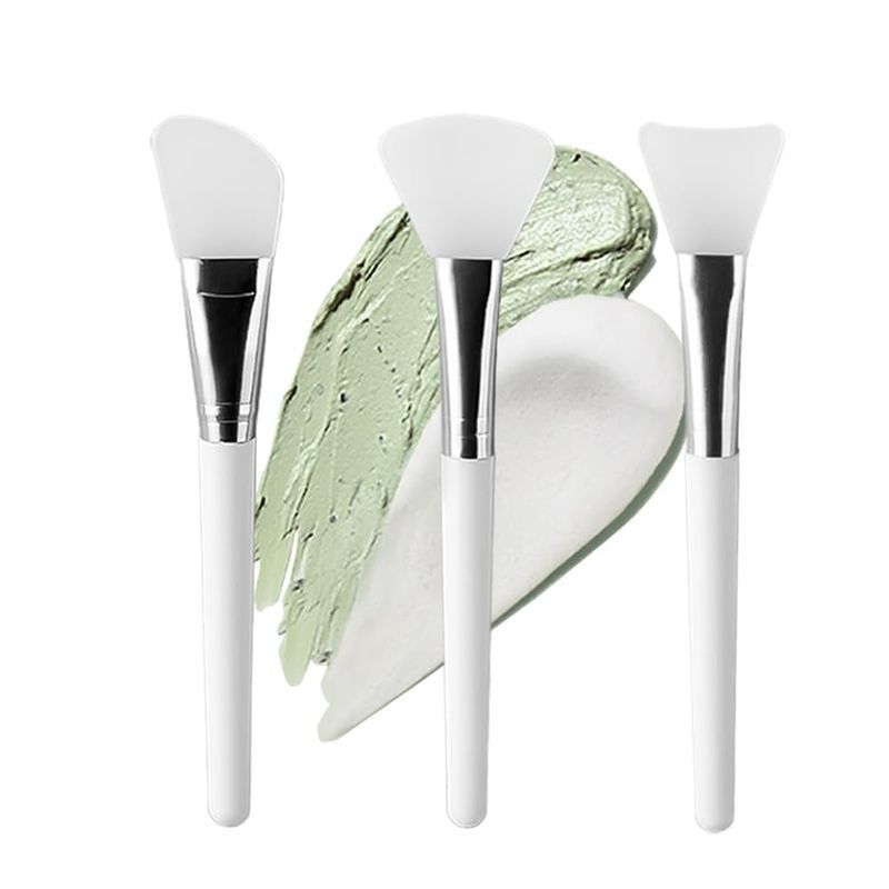 Lip Brush Concealer Brush Silicone 3-Piece Set Round Head Makeup Brushes Lipstick Brush Portable Tap