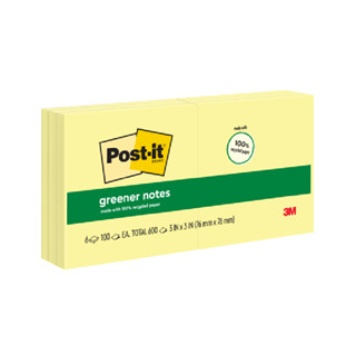 POST-IT กระดาษโน้ต รุ่น 654R-6CY ขนาด 3x3 นิ้ว (แพ็ค 6 เล่ม)