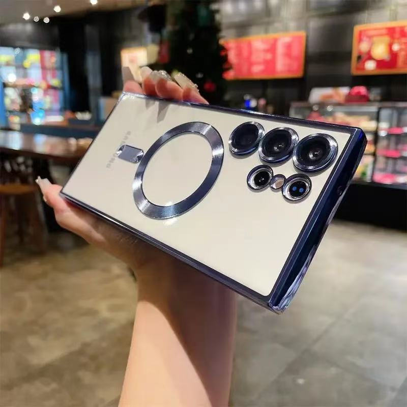 เคส Samsung S24 Ultra SM-S928B SM-S928U SM-S928W SM-S928N SM-S9280 SM-S928E Electroplated แม่เหล็กชา