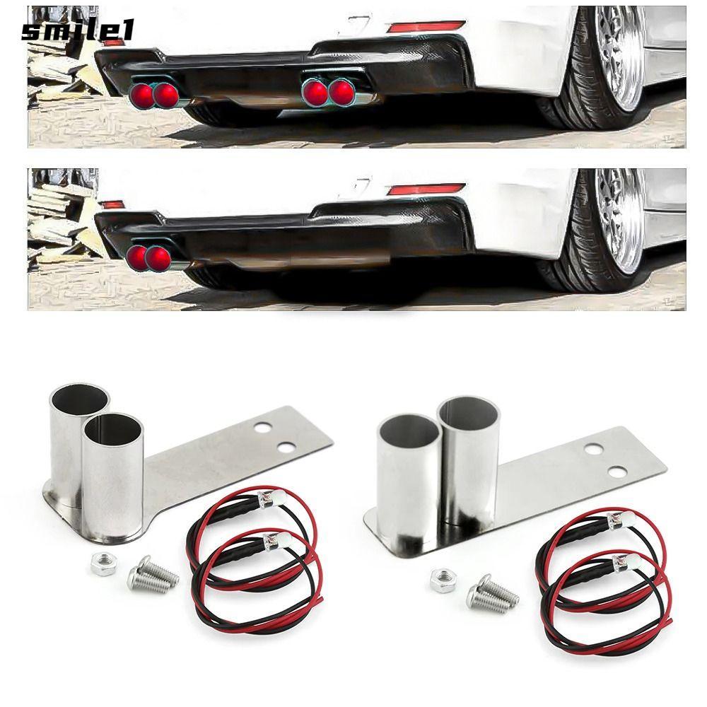 SMILE รุ่นรถท่อไอเสียจําลอง,รุ่นสแตนเลสการปรับเปลี่ยนรถท่อไอเสียโลหะหางคอ,ติดตั้งง่ายสําหรับแมวแดง/H